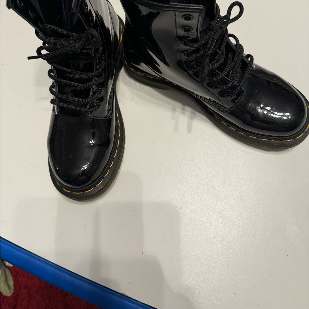 Doc Martens 1460 Black Patent Lamper Combat Boots, L7